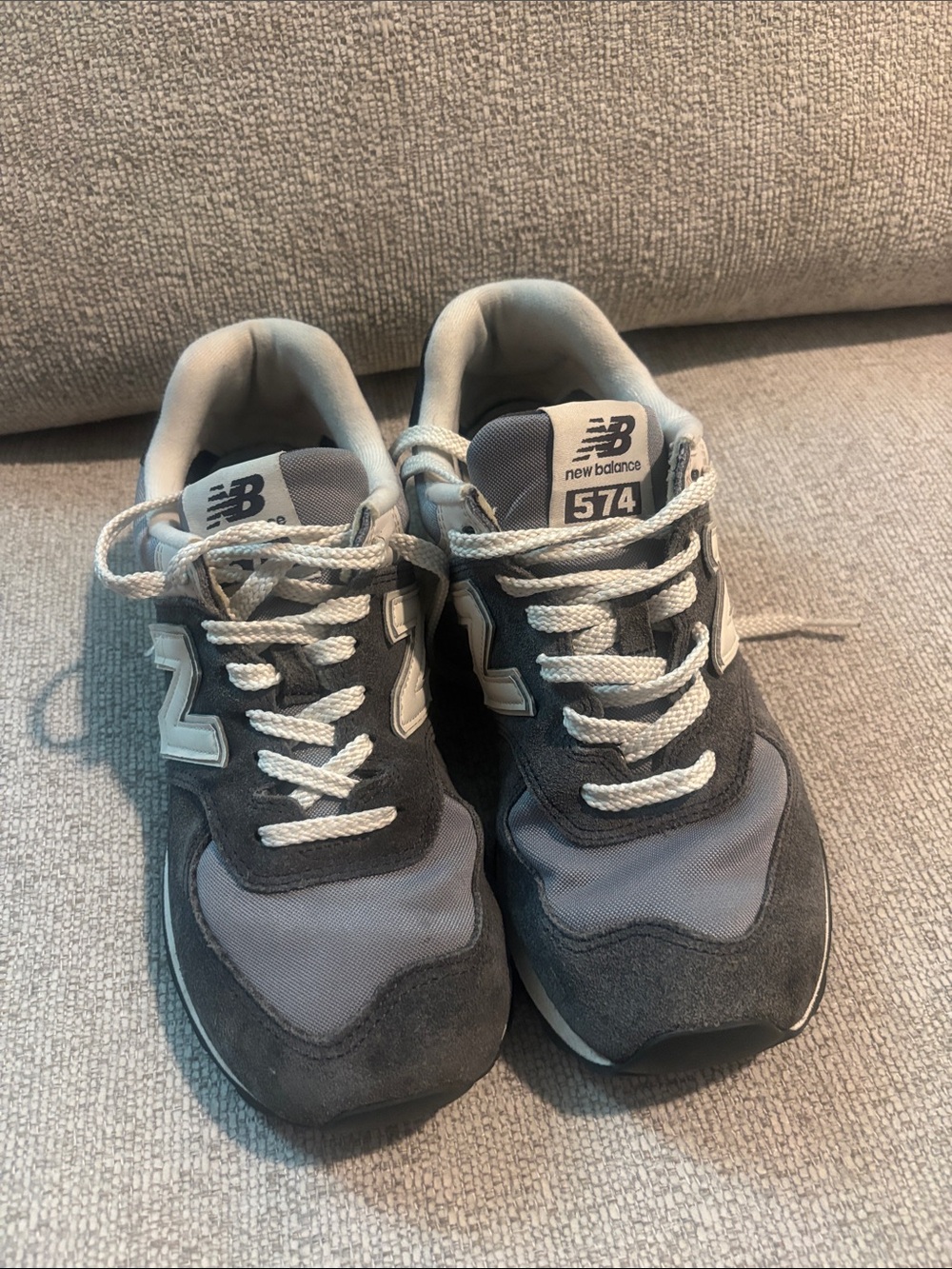 New Balance Kids Gray & White 574 Sneakers